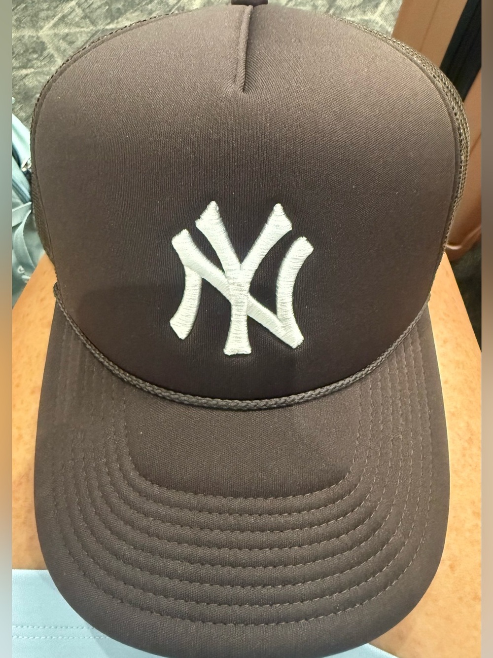 New York Yankees Black Trucker Hat with White NY Logo